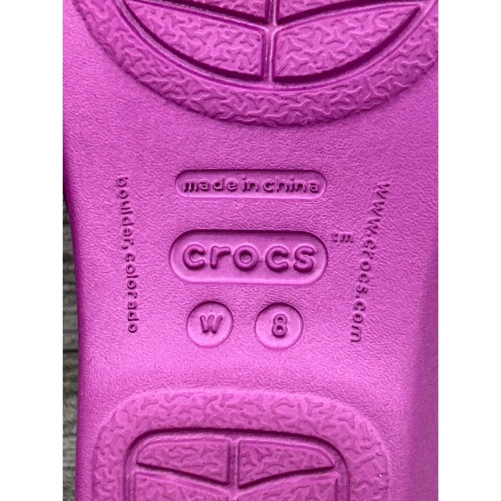 Crocs Kadee II‎ Slide Wedge Sandals Fuchsia Women's Size 8 - Picture 11 of 11